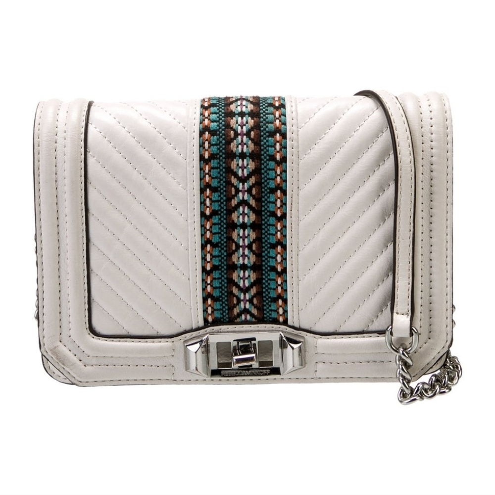 Rebecca Minkoff White and Green Crossbody Bag